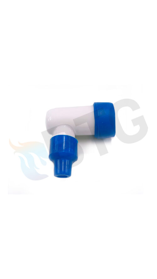 CONECTOR ACODADO Ø4 AZUL