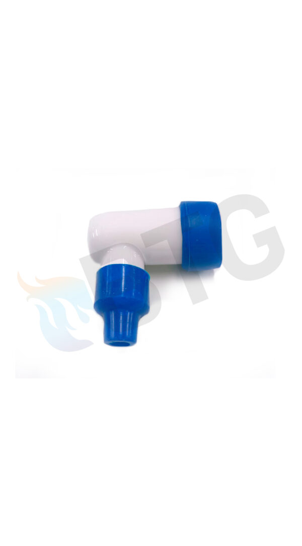 CONECTOR ACODADO Ø4 AZUL