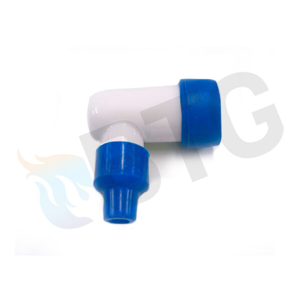 CONECTOR ACODADO Ø4 AZUL