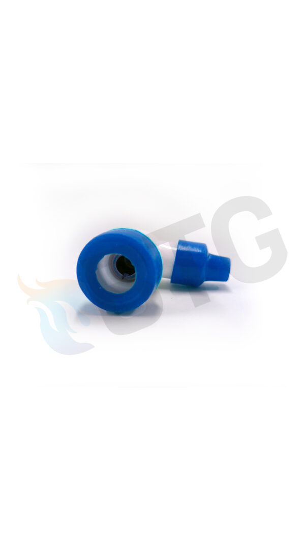 CONECTOR ACODADO Ø4 AZUL