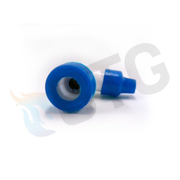 CONECTOR ACODADO Ø4 AZUL