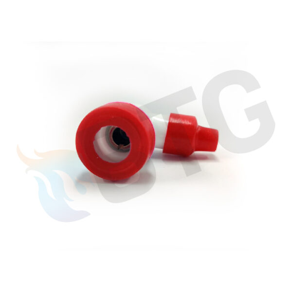 CONECTOR ACODADO Ø6,35 ROJO